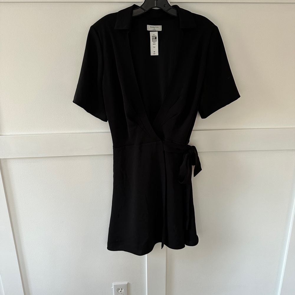 Amira Black Wrap dress with Tie Waist